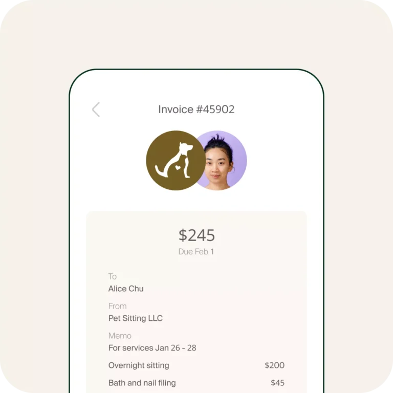 Invoicing screen